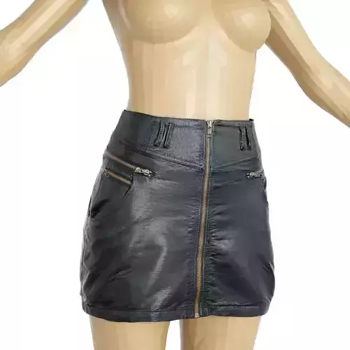 Skirt Black Leather Clothing Women Fashion