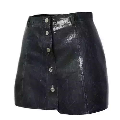 Skirt Shiny Black Reflective Women Clothing