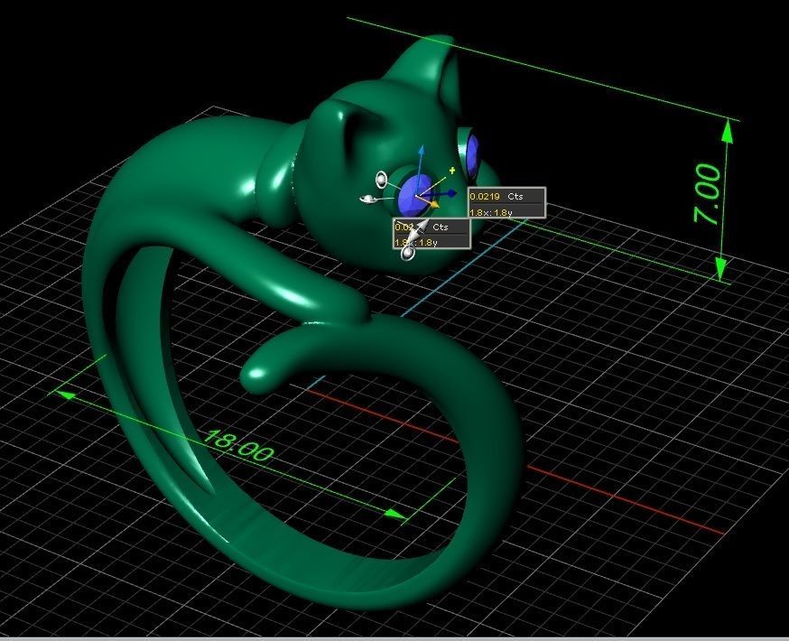 23-ex two cat shaped rings 3D print model_3