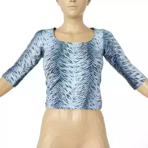 Top Blue Decoration Clothing Women