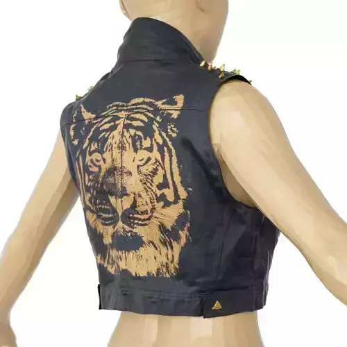 Top Studs spikes Tiger Decoration Clothing Women Fashion Low-poly 3D model