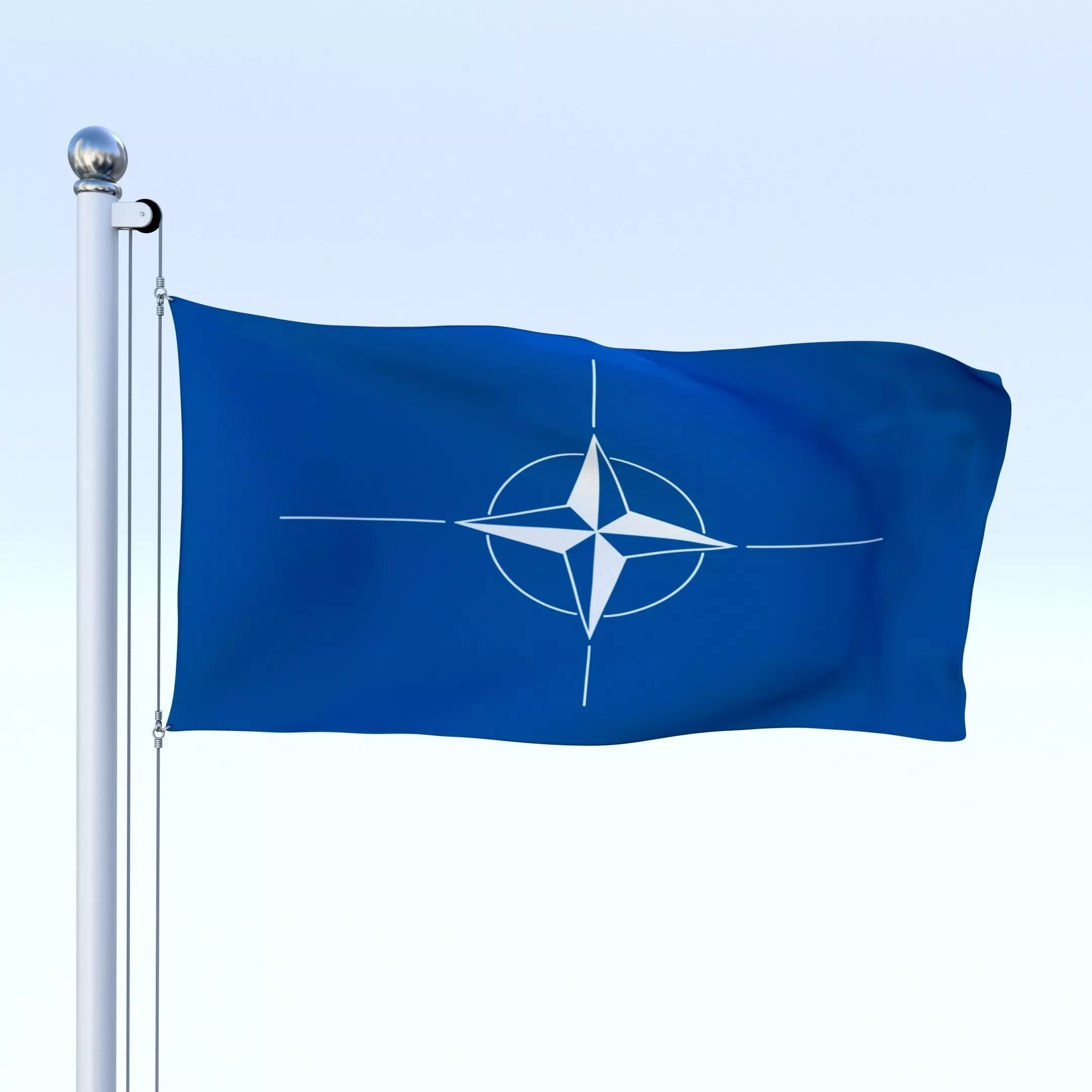 Animated Nato Flag Low-poly 3D model