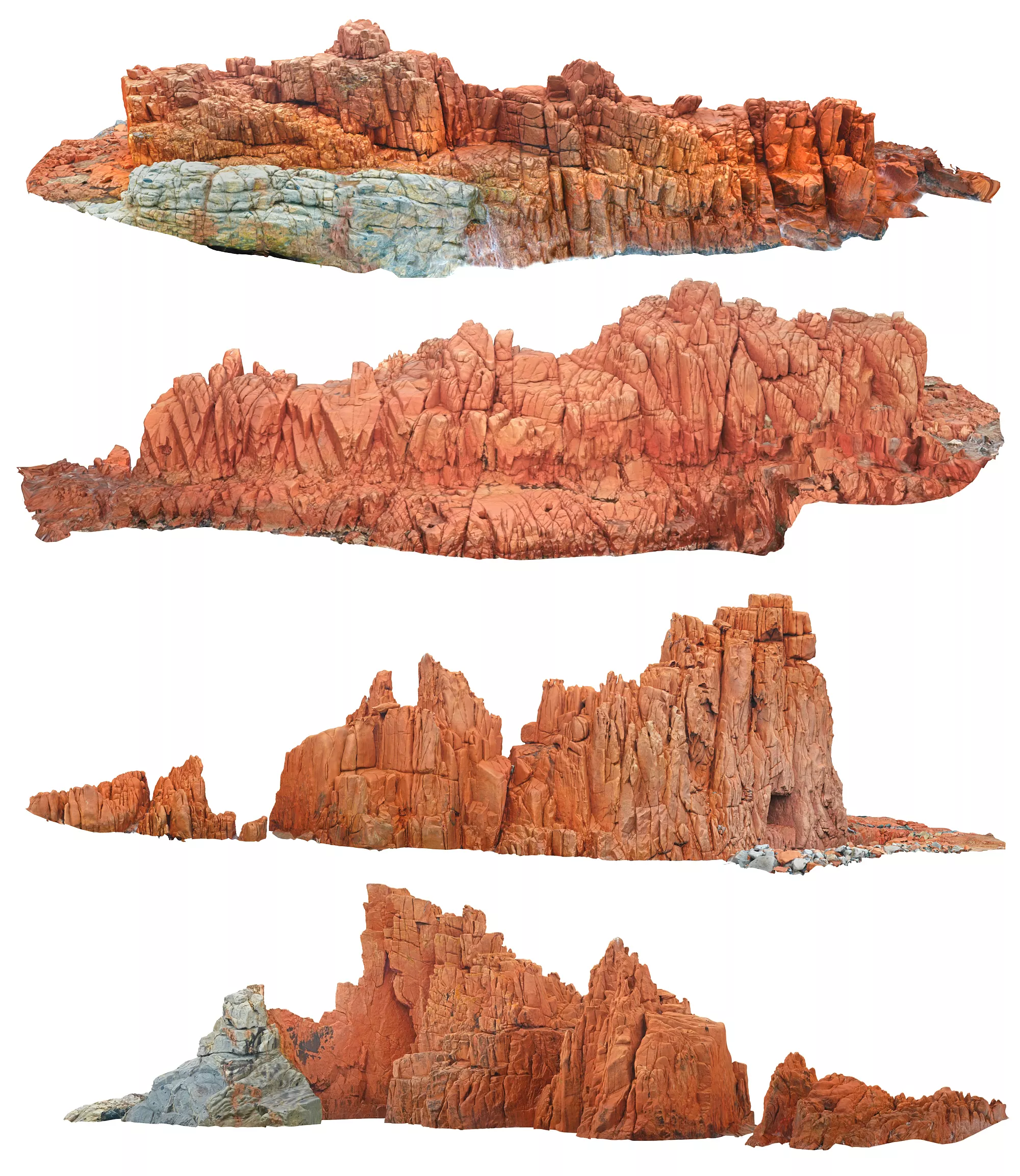 RED LAVA CLIFF PACK Low-poly 3D model