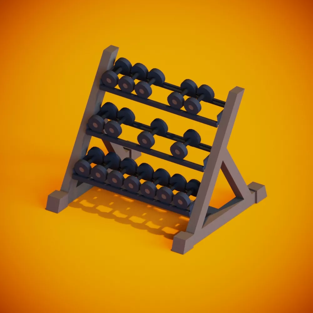 Dumbbell Rack Free low-poly 3D model