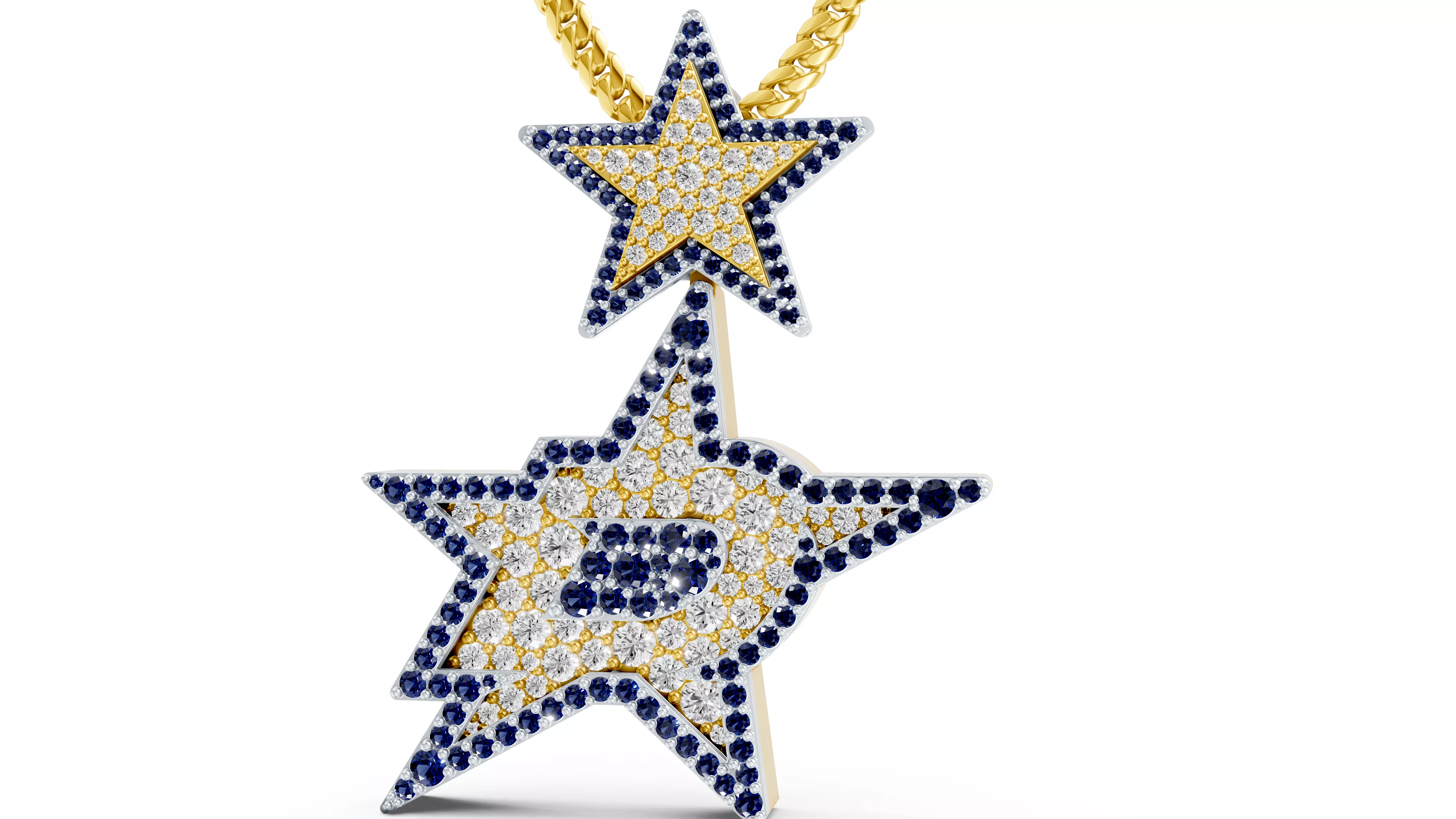 D STAR Dimond Pendant 3D print model 3D print model