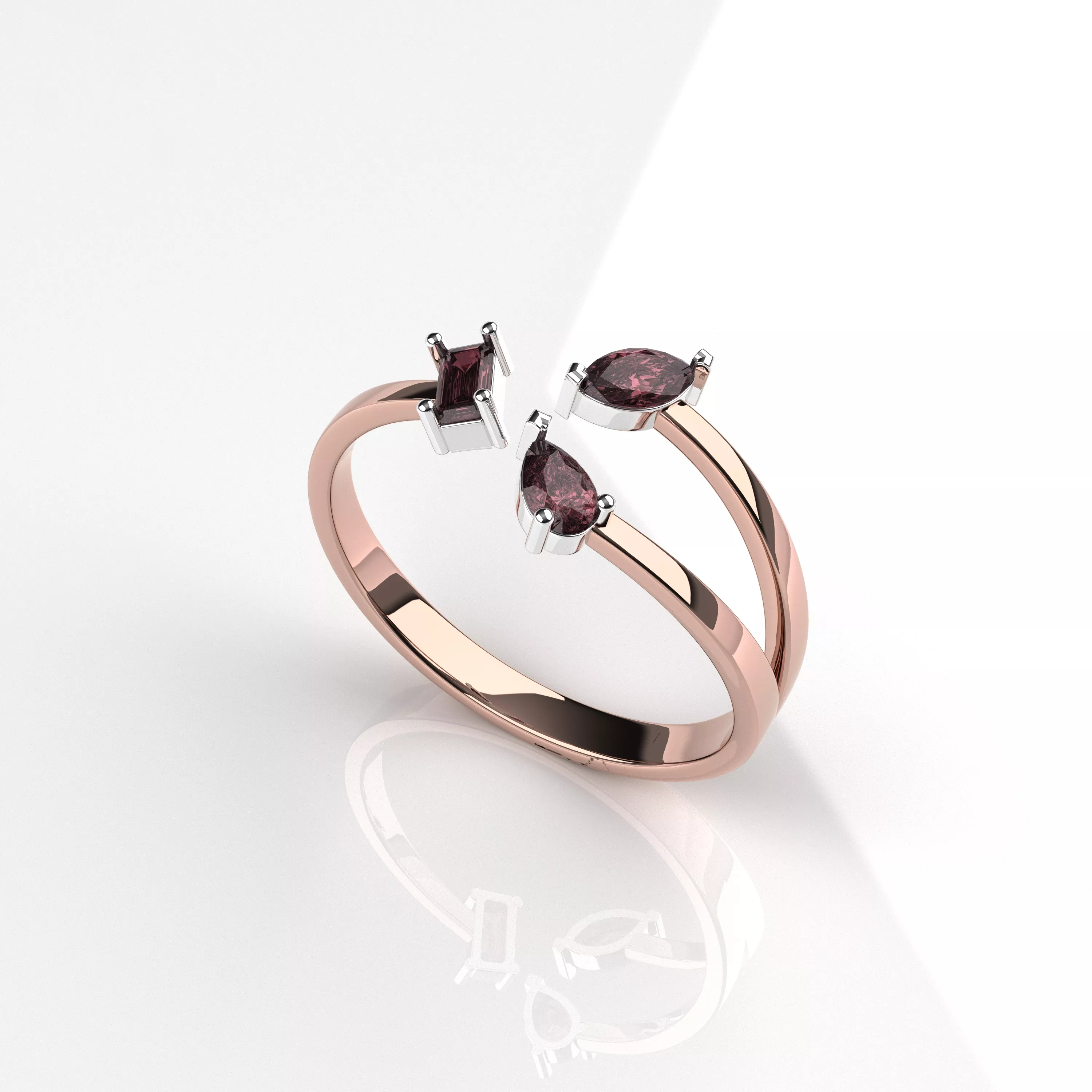 Elegant Open Bypass Ring 3D print model