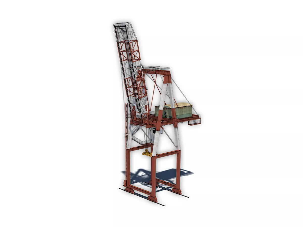 Port Container Crane Low-poly 3D model