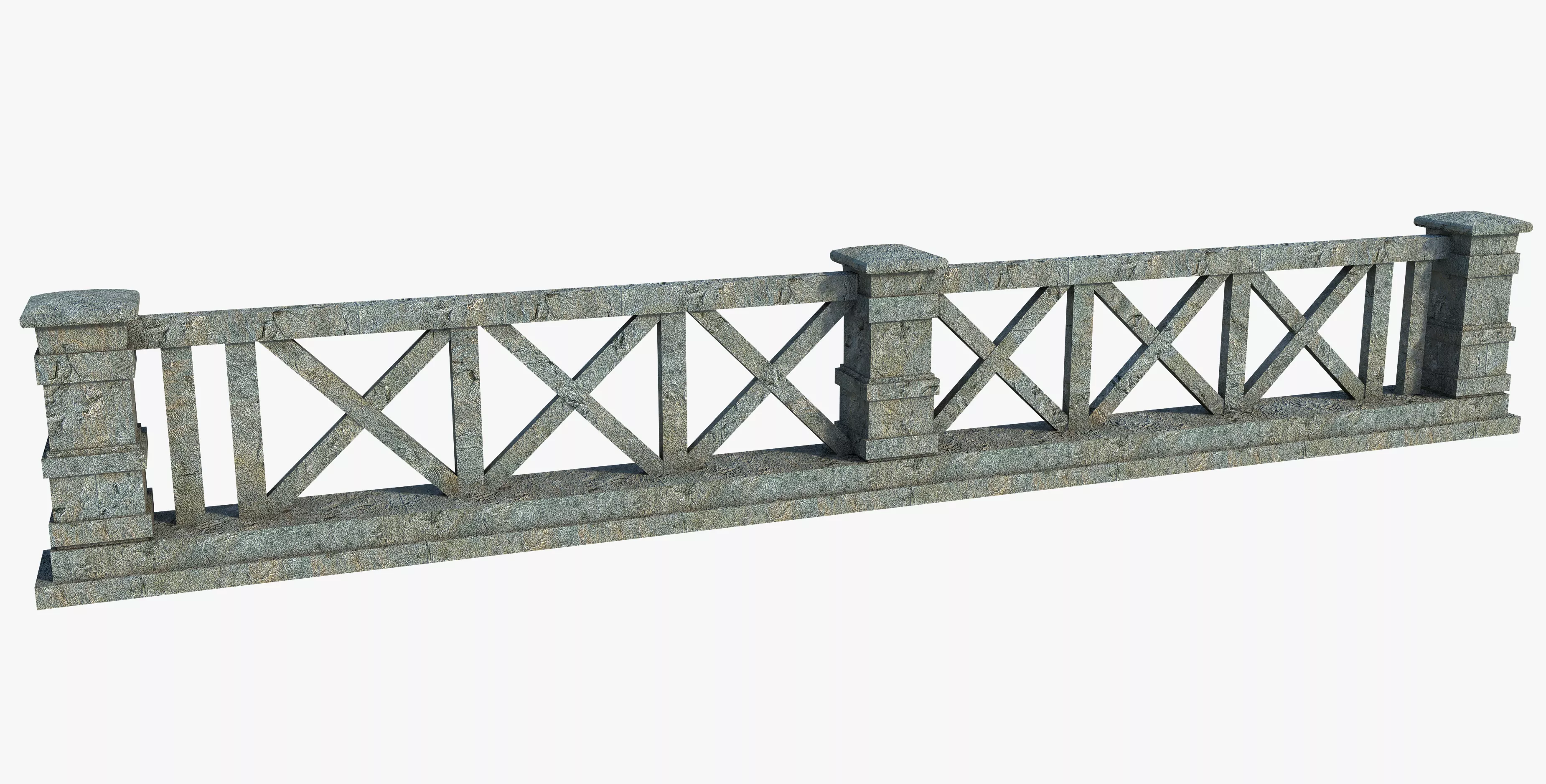 Classic X Stone Fence Free 3D model