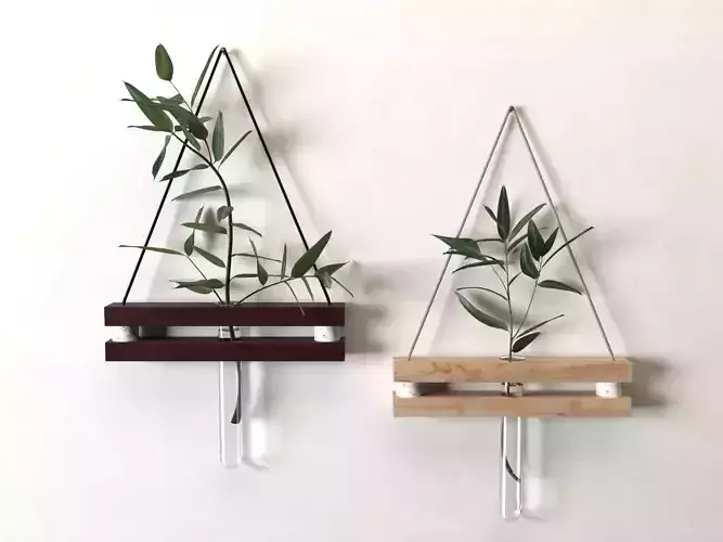 Hanging Tube Vases with Plants