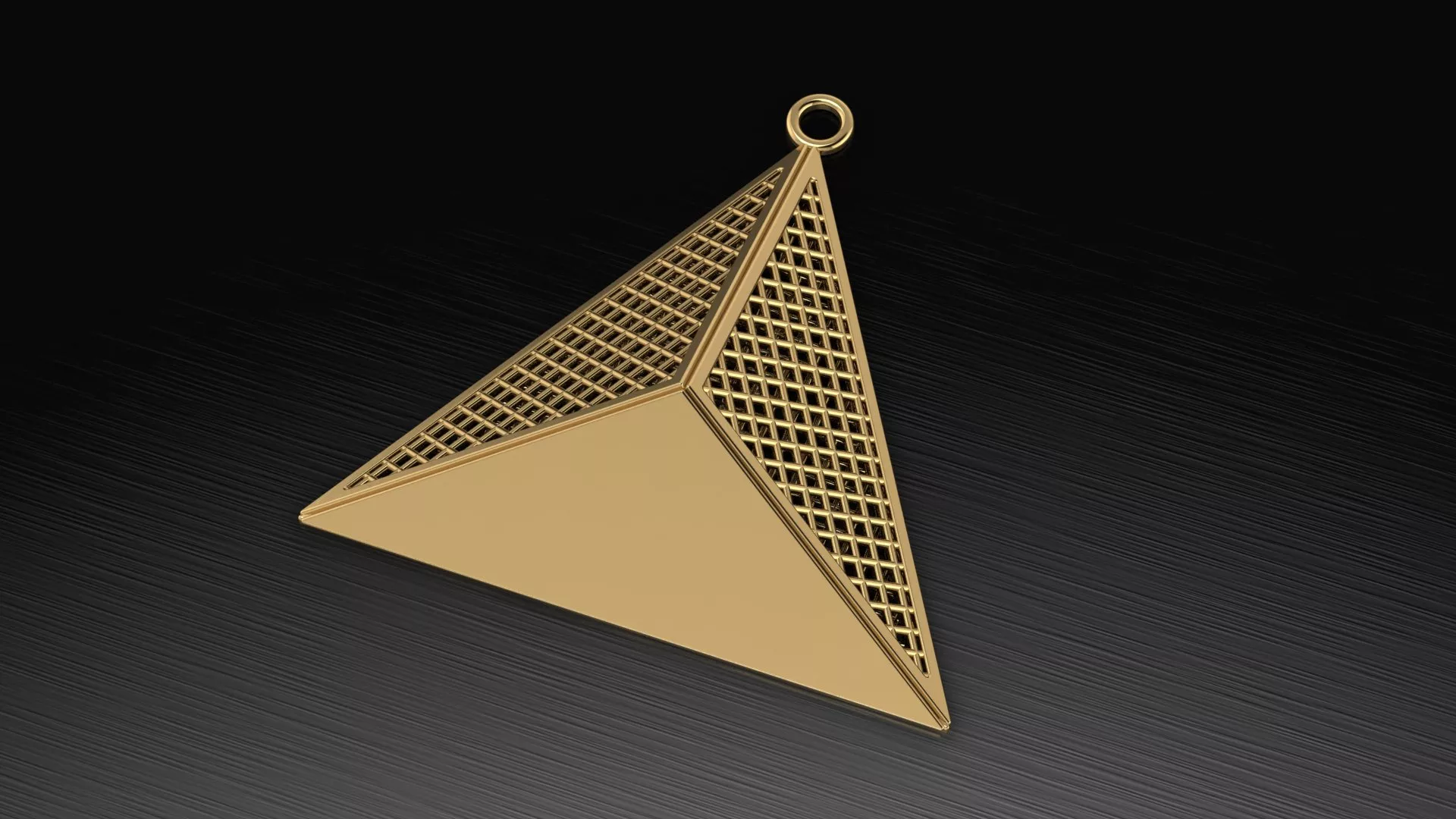 Geometric Triangle Pendant Elegant Gold Jewelry Model 3D print model