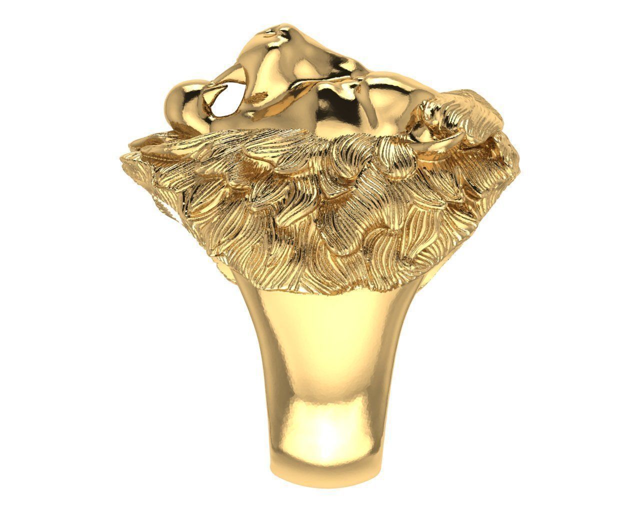 lion ring 3D print model_3