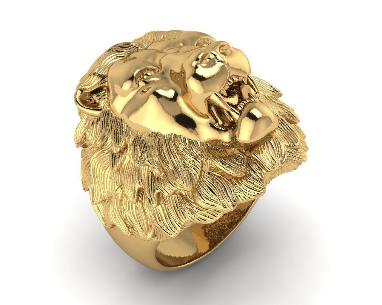 lion ring 3D print model_1