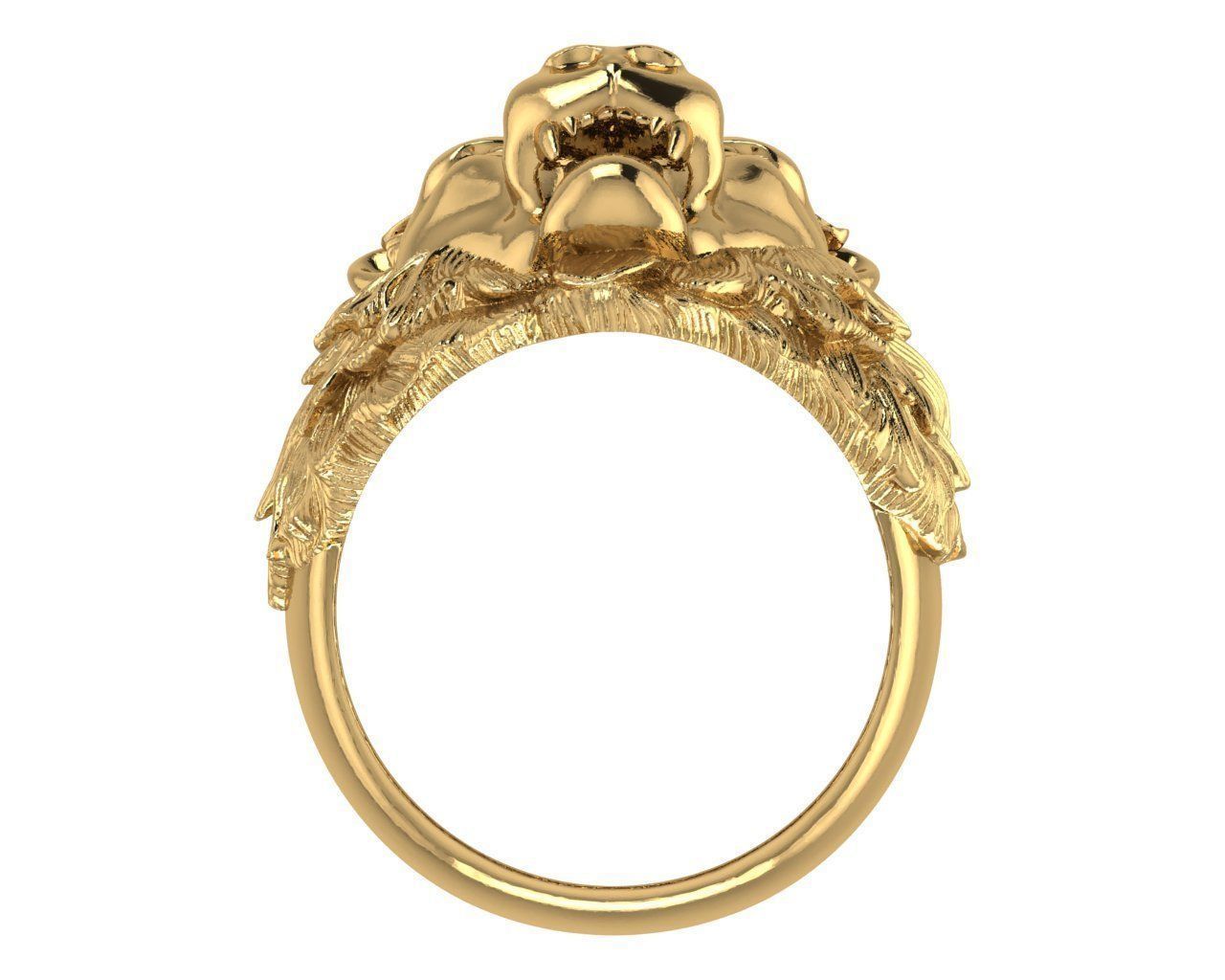 lion ring 3D print model_2