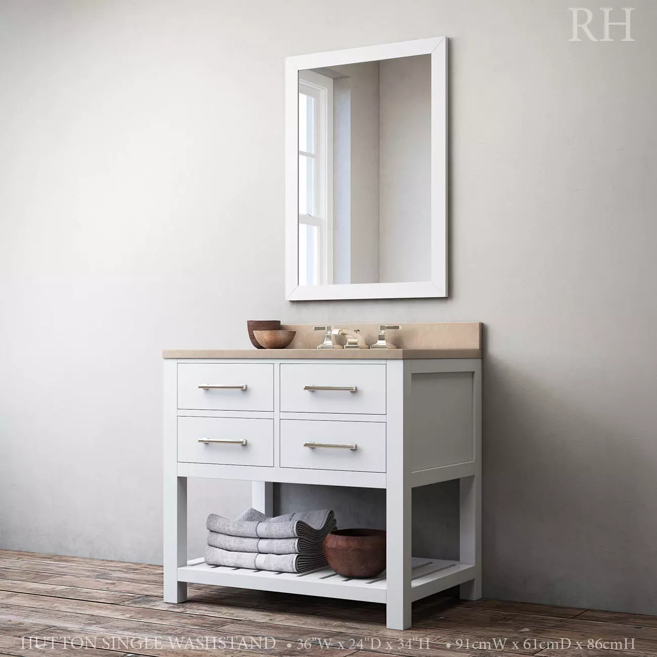 RH HUTTON SINGLE WASHSTAND 3D model_0