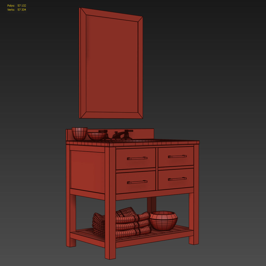 RH HUTTON SINGLE WASHSTAND 3D model_8