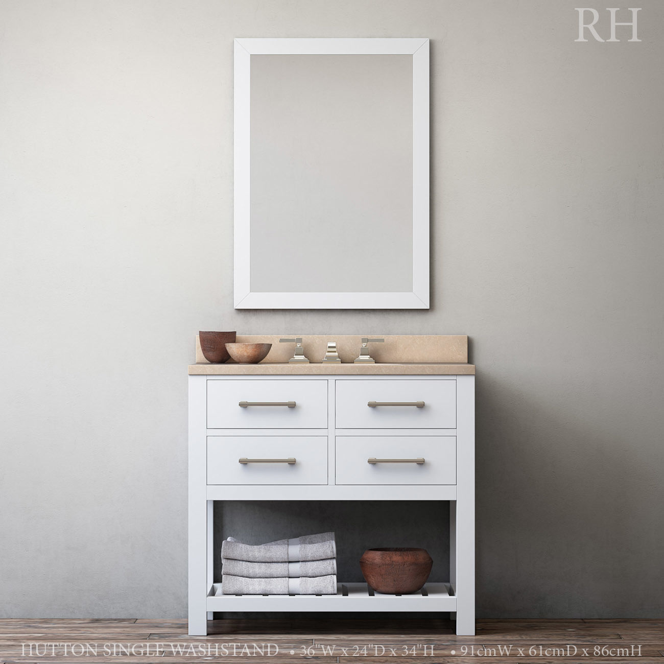 RH HUTTON SINGLE WASHSTAND 3D model_1