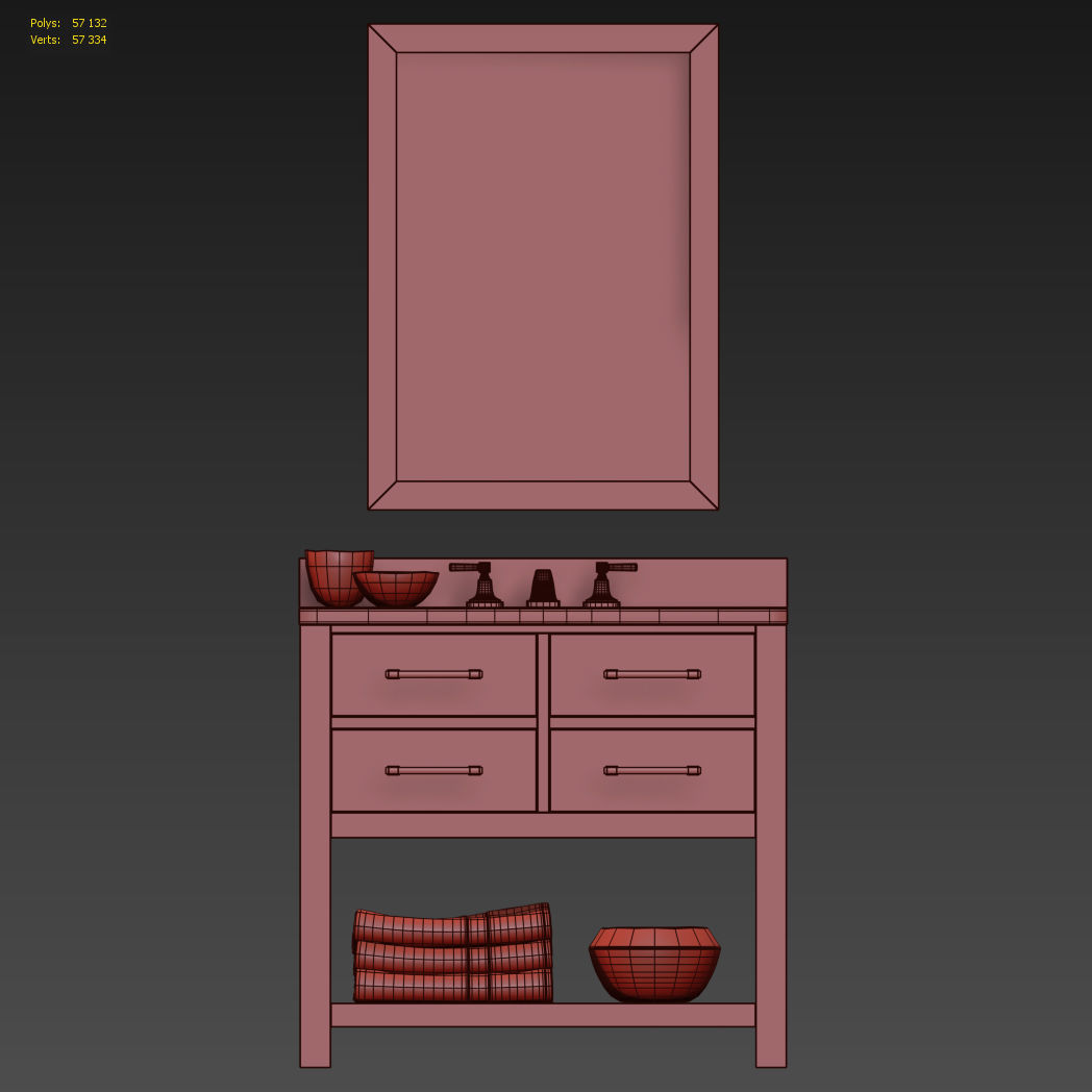 RH HUTTON SINGLE WASHSTAND 3D model_7