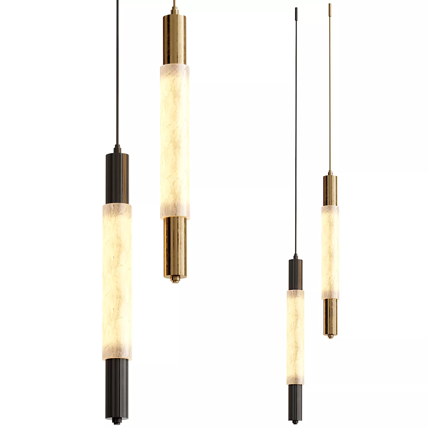Baton Alabaster Pendant Lamp 3D model