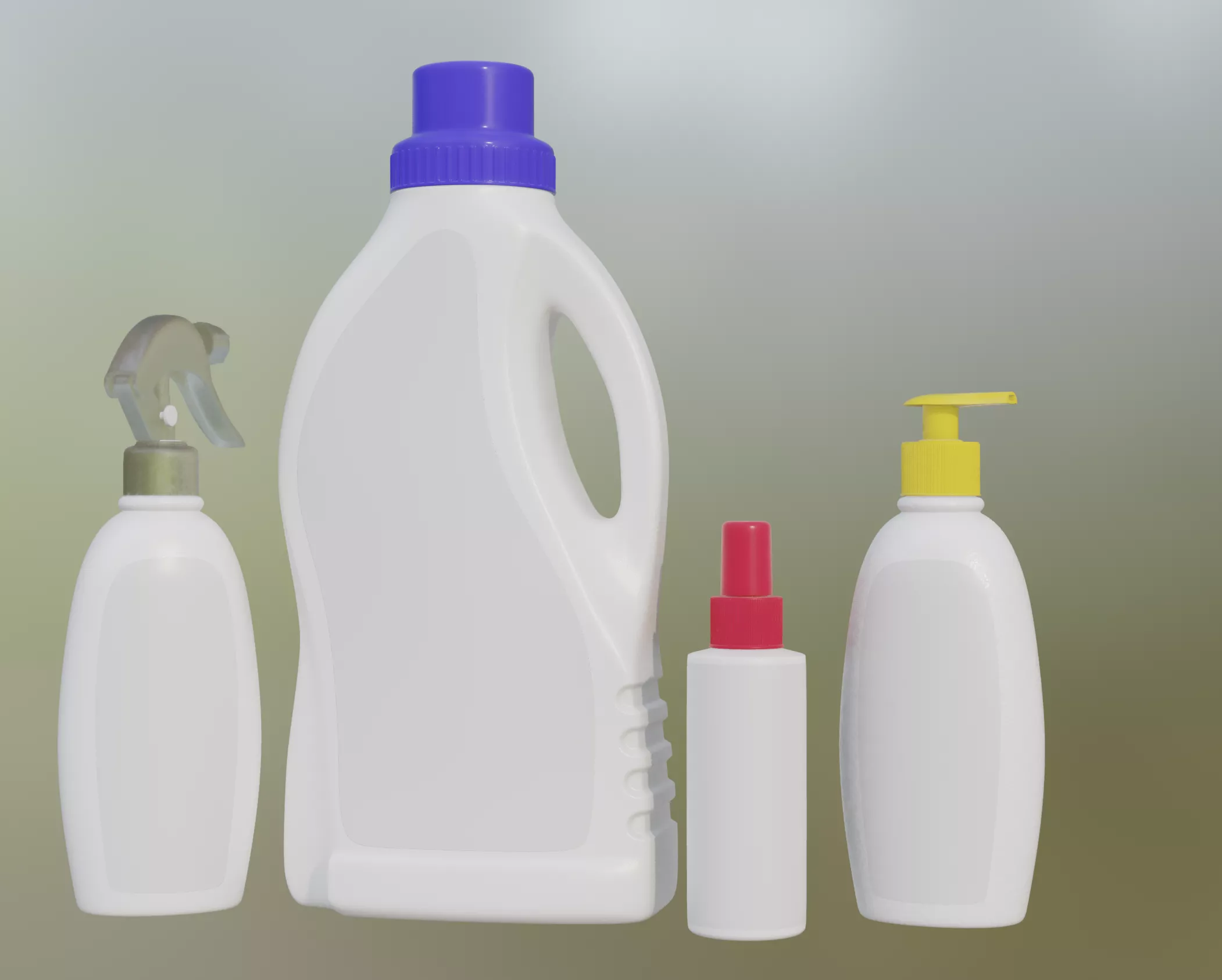 3D Household and Baby Cleaning Product Bottle Bundle 3D model