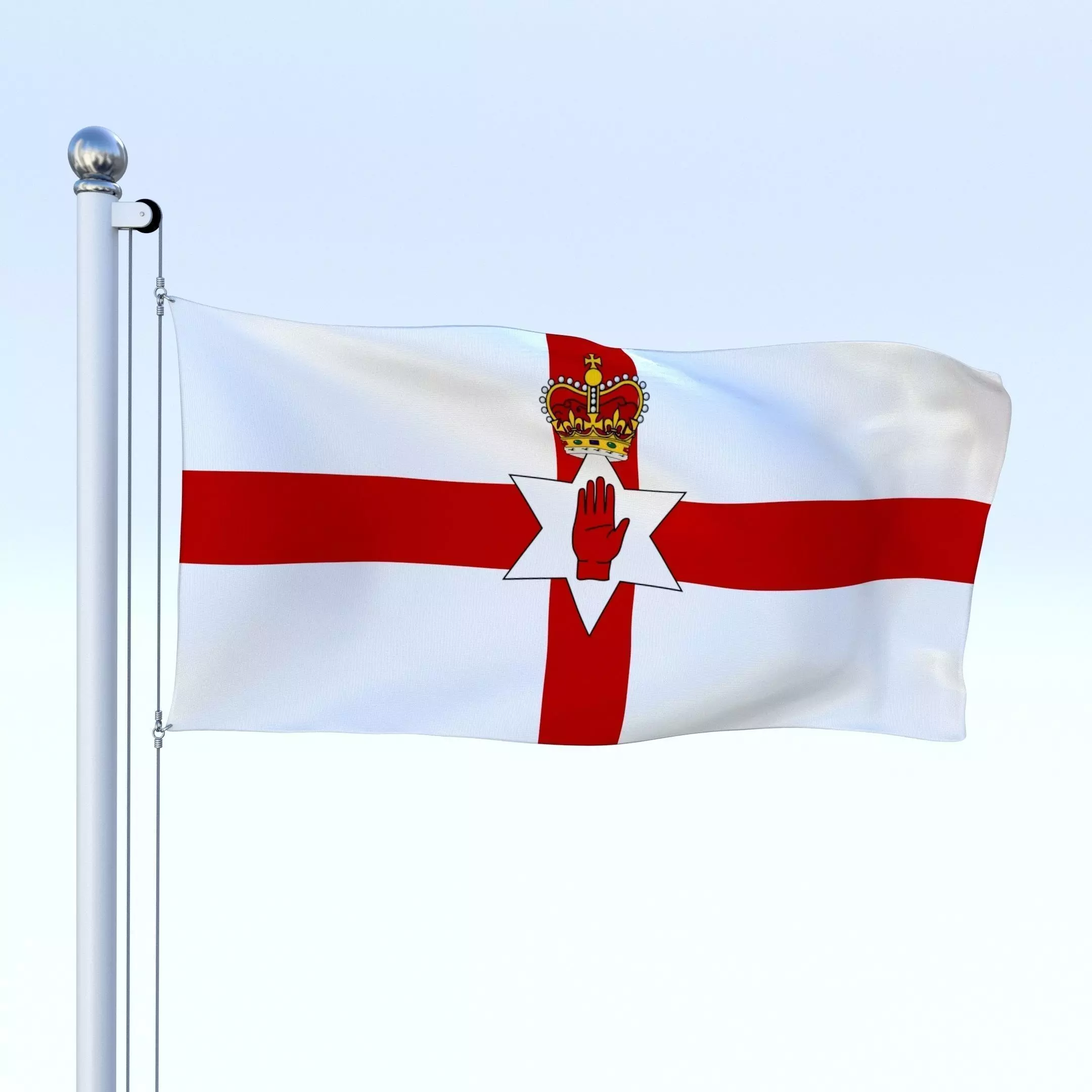 Animated Northern Ireland Flag Low-poly 3D model