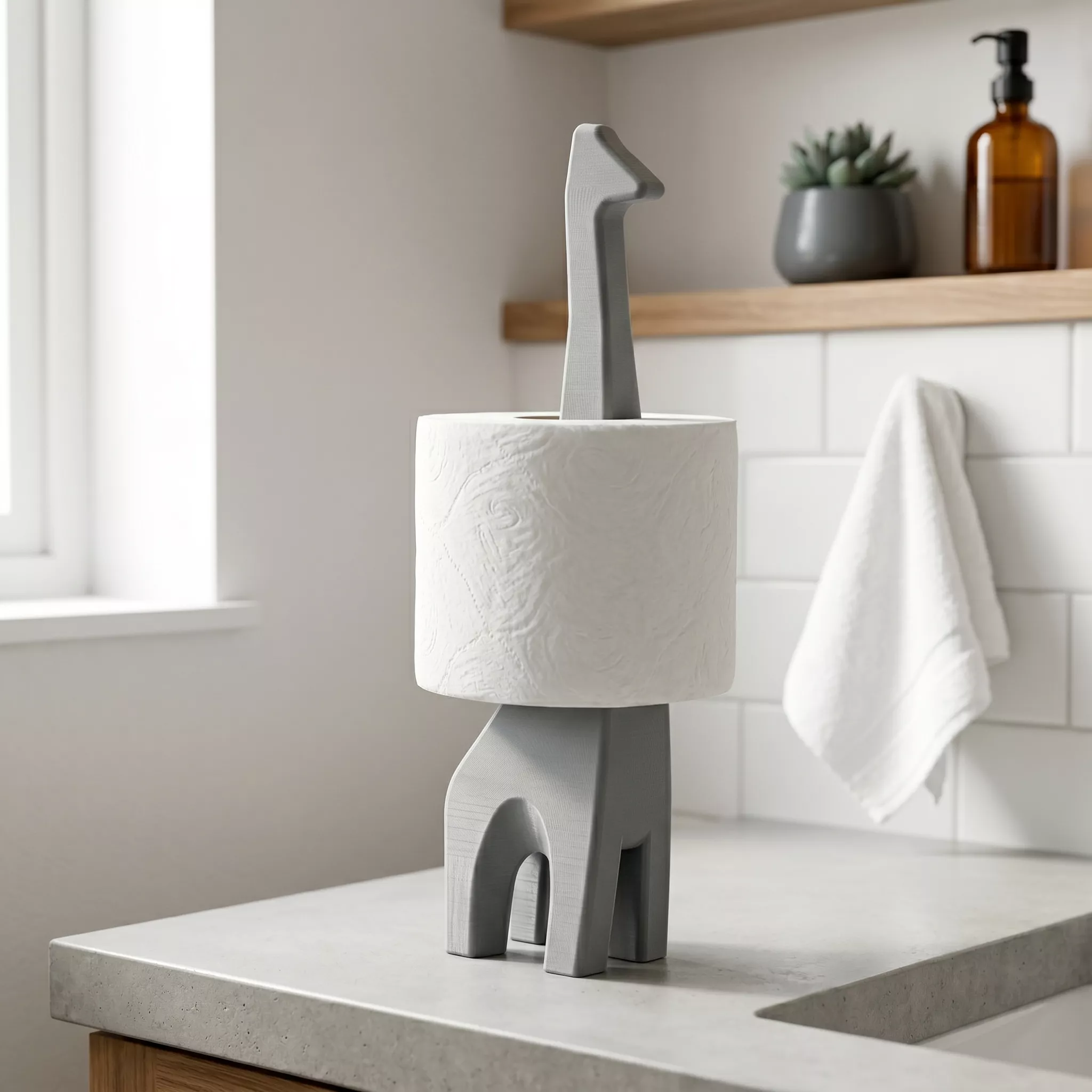 Minimalist Giraffe Toilet Paper Holder - 3D Printable STL 3D print model