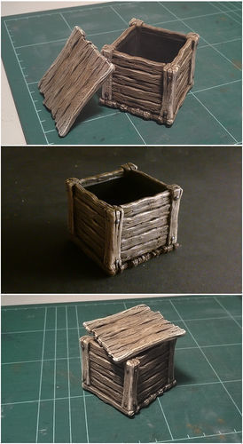 Wooden box 3D print model