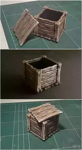 Wooden box 3D print model