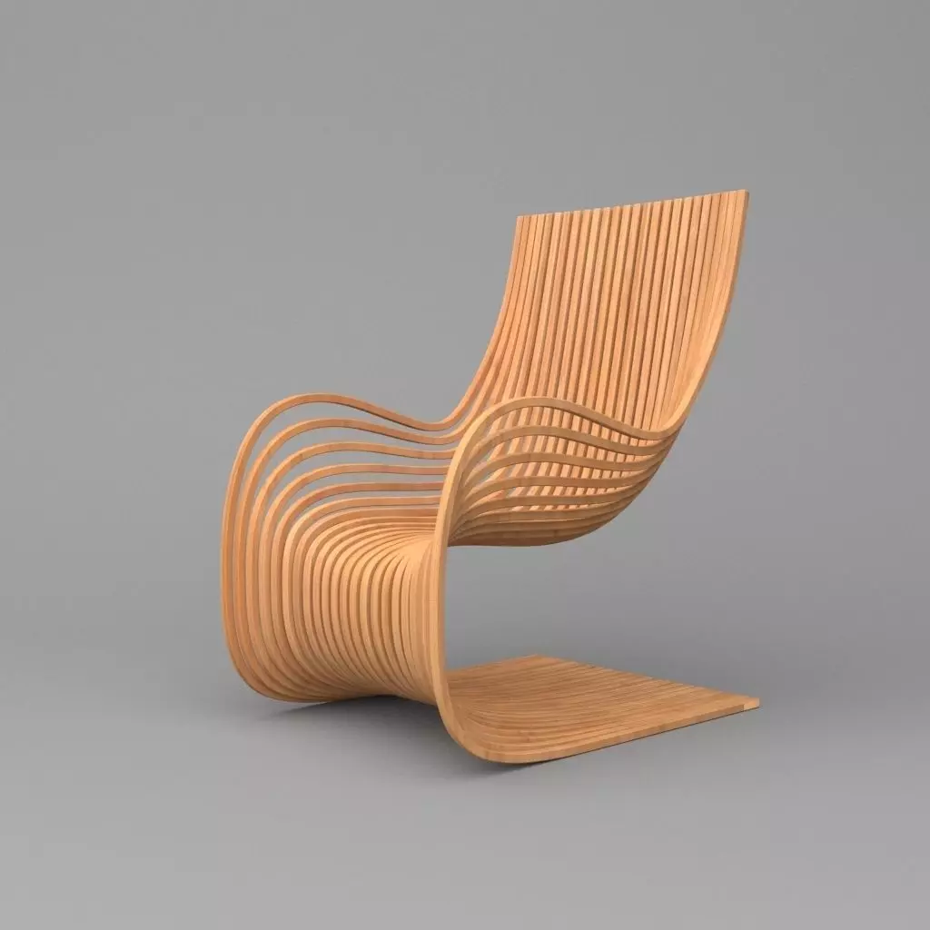 Wooden Parametric Chair 3D model_0