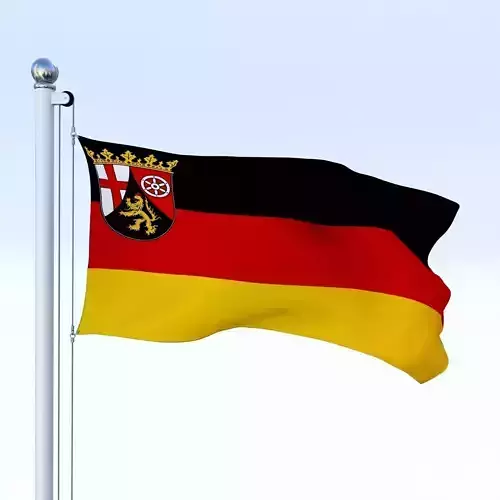 Animated Rhineland-Palatinate German State Flag