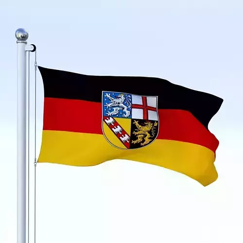 Animated Saarland German State Flag
