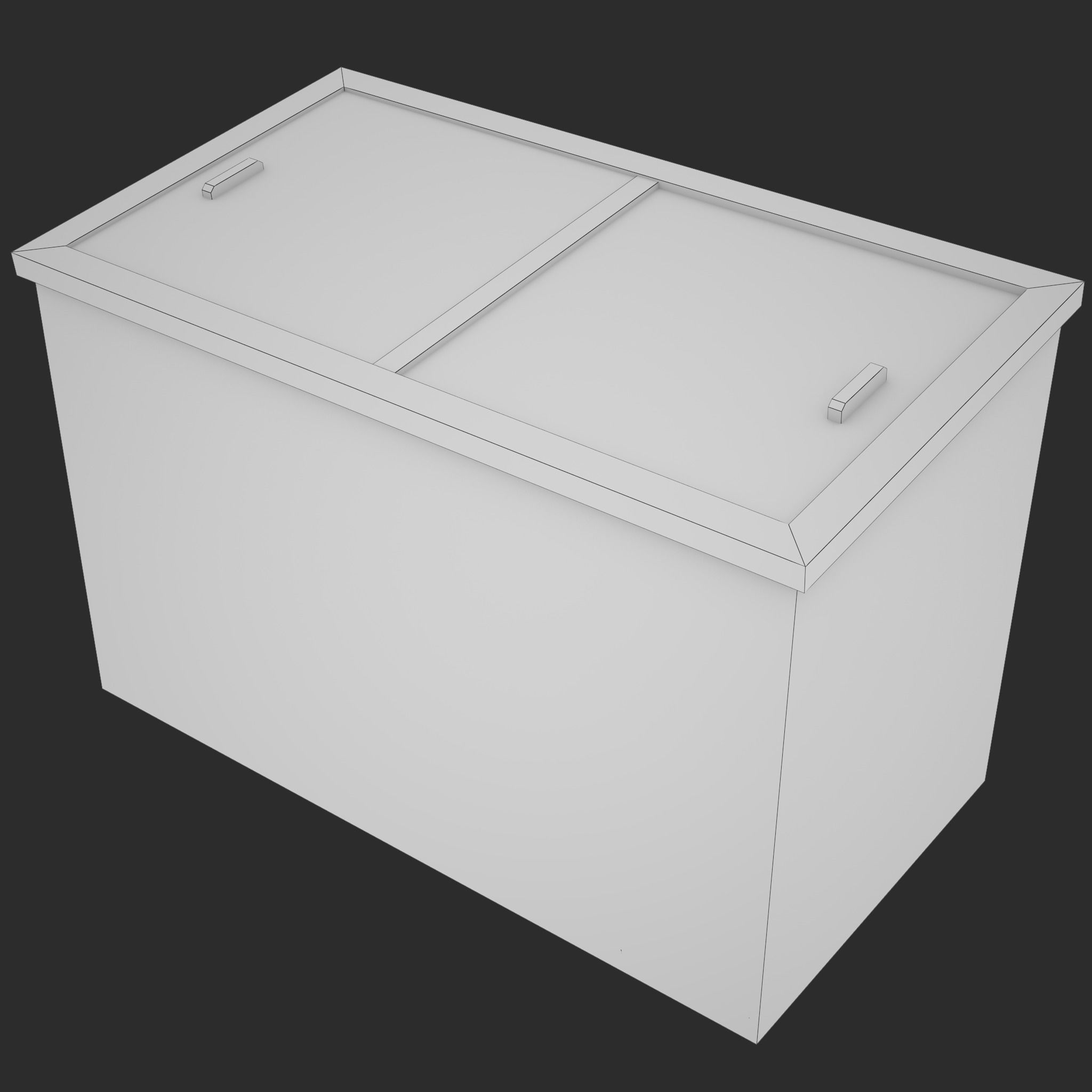 Low Poly Ice Cream Freezer Low-poly 3D model_5