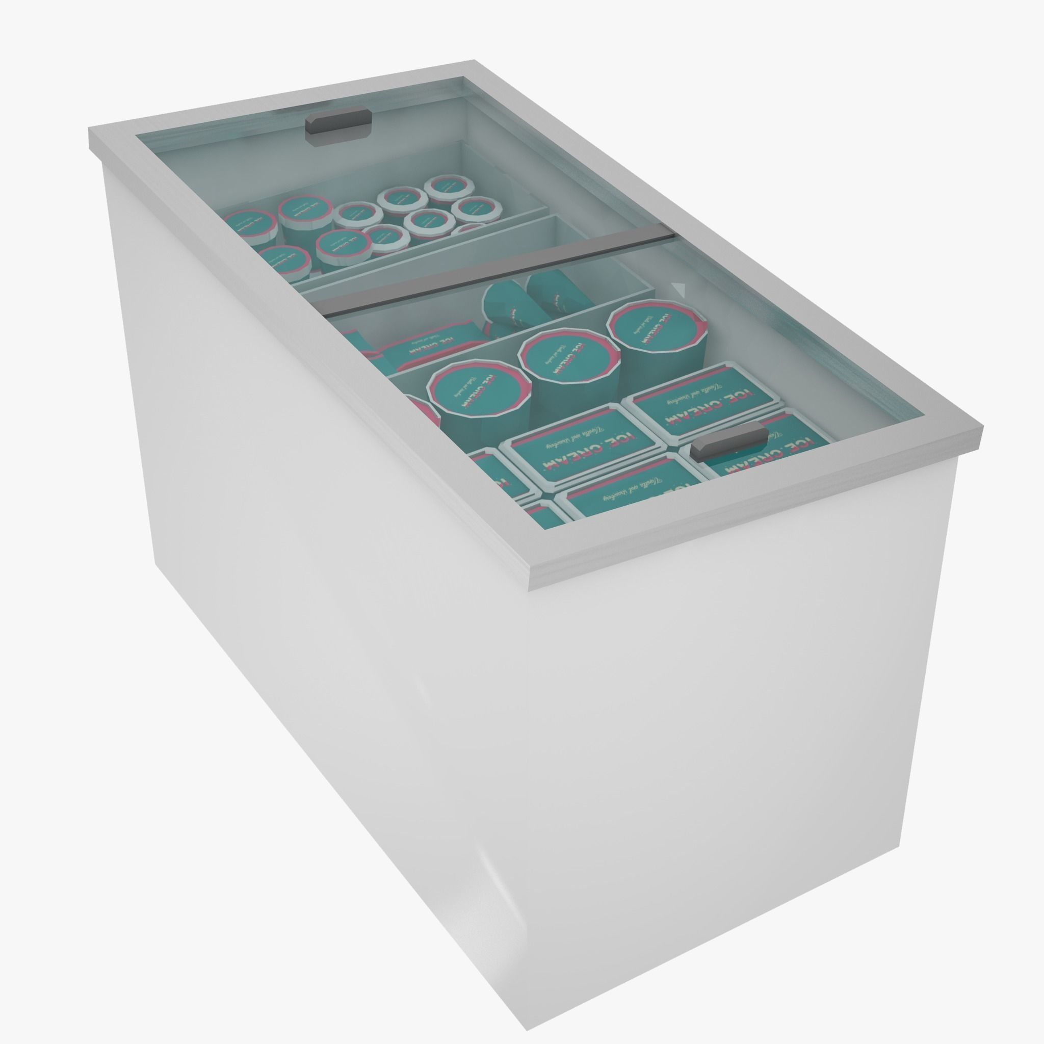 Low Poly Ice Cream Freezer Low-poly 3D model_2