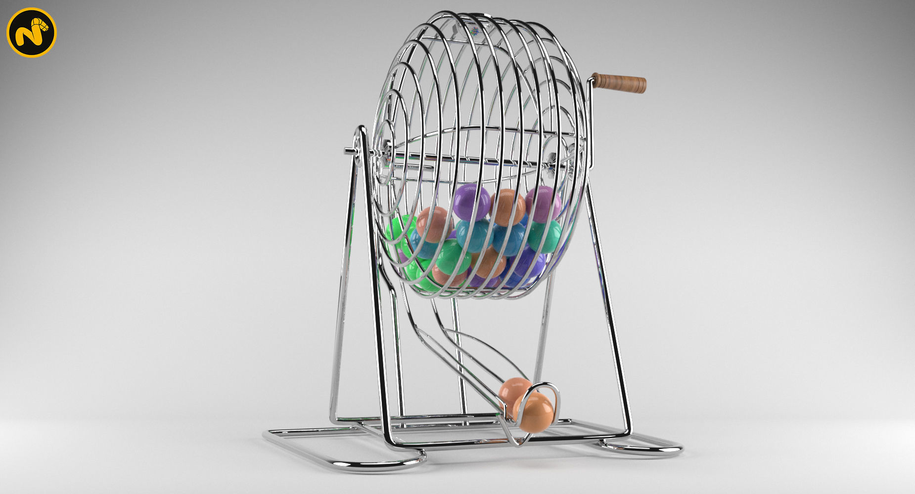 Bingo Cage Thin 3D model_1