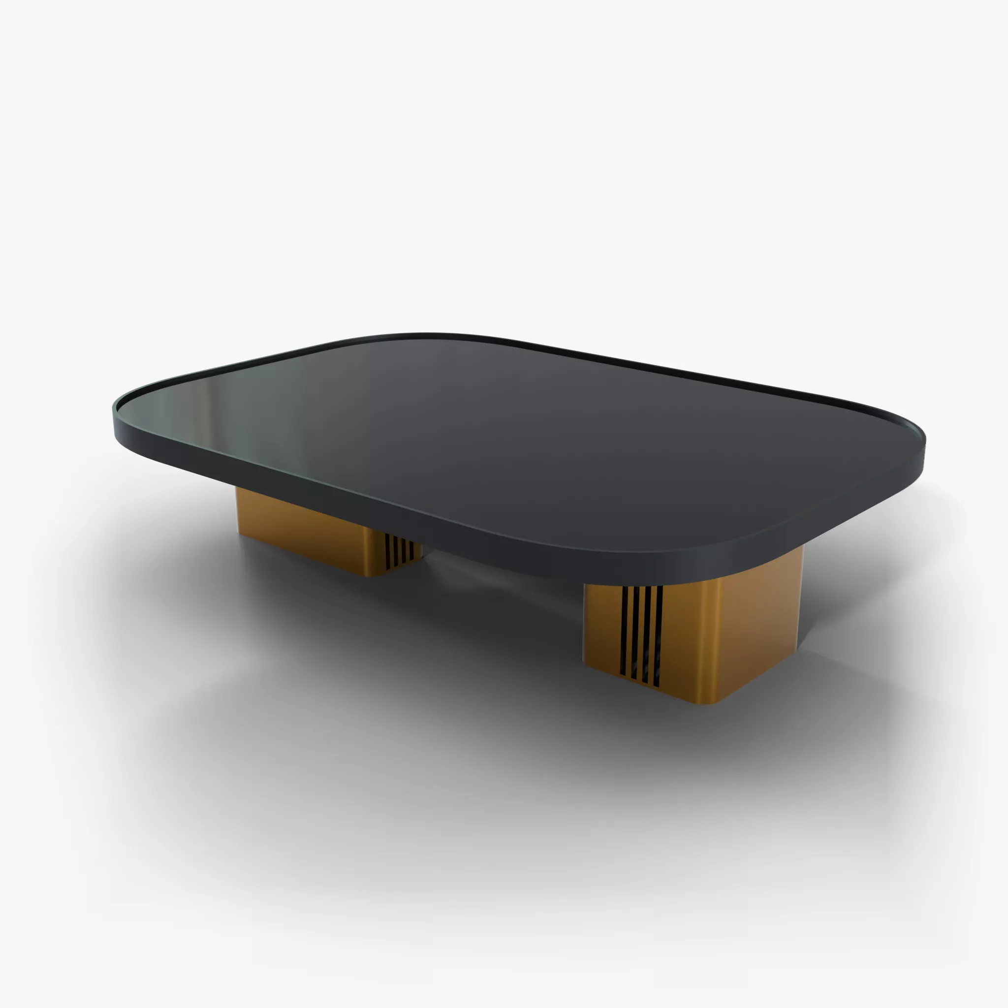 Pharoah Coffee Table - Black Glass Top on Bronze Base Free 3D model