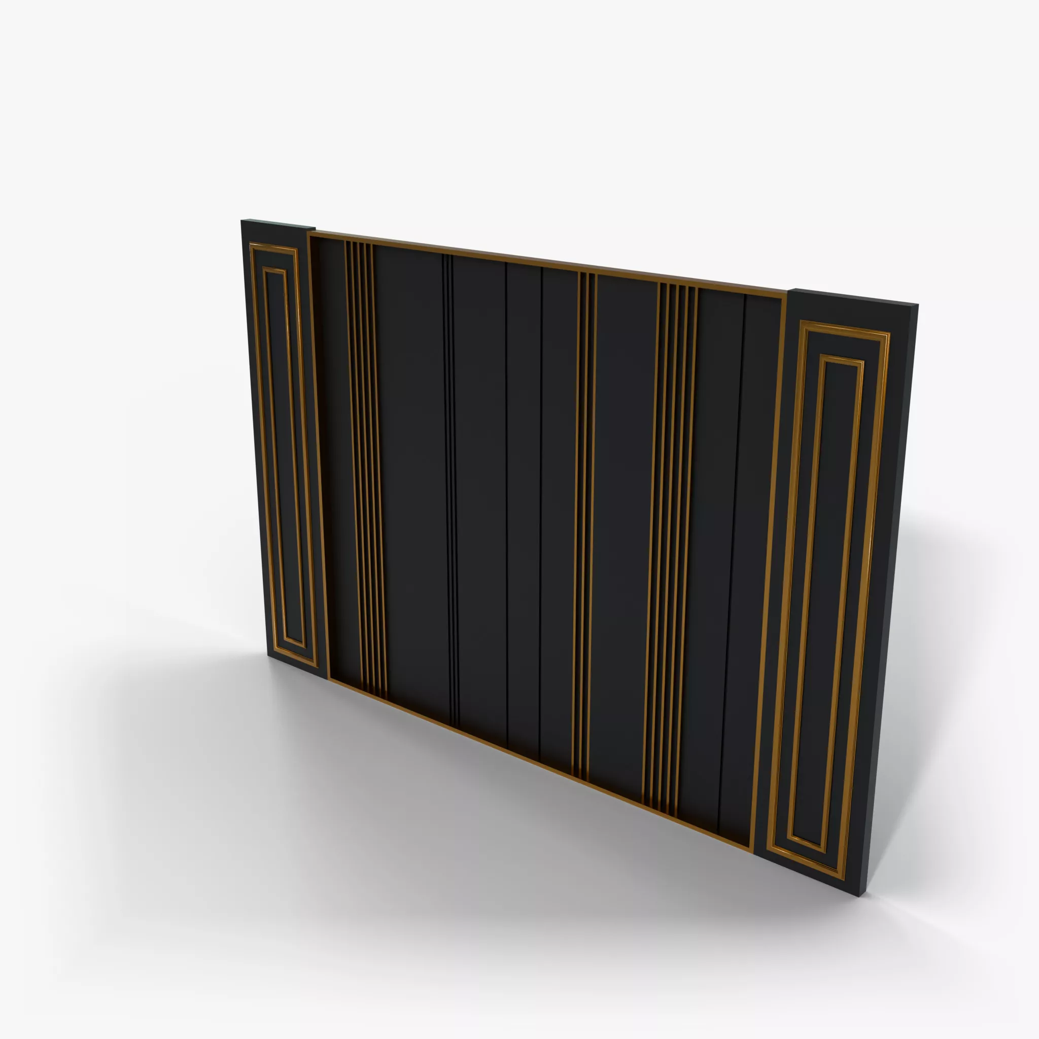 Pharoah Back Wall - Charcoal Panels with Bronze Frames 3D model