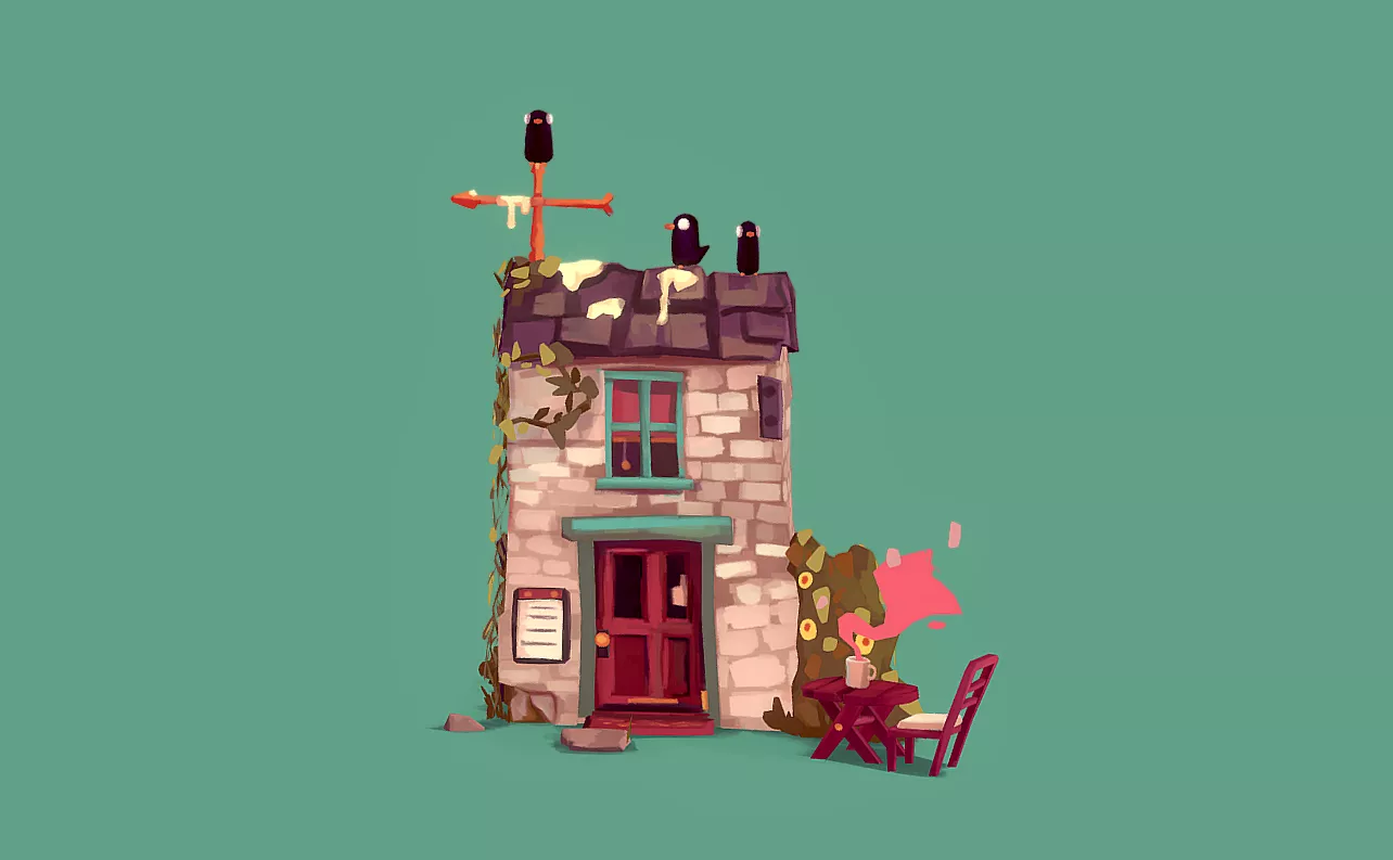 Cartoon Fantasy Cottage Low Poly 3D Model Free low-poly 3D model
