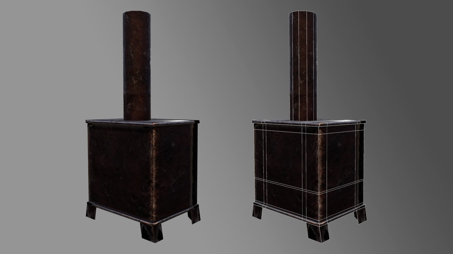 Stove Low poly scanning 3D  Low-poly 3D model_4