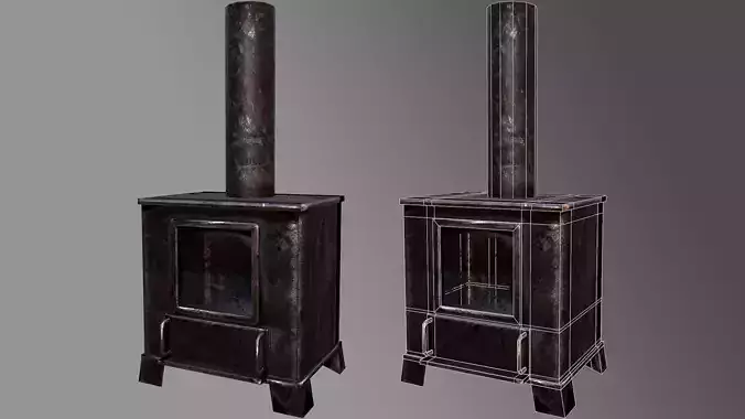 Stove Low poly scanning 3D  Low-poly 3D model