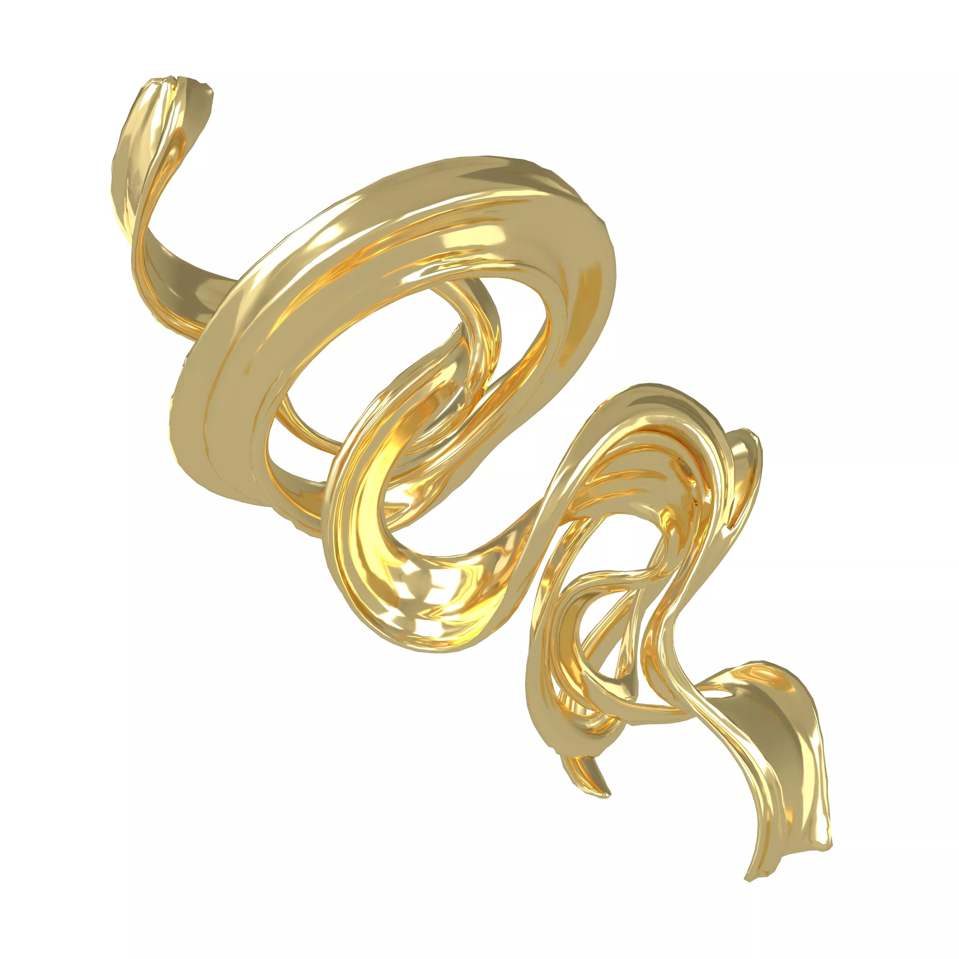Abstract Flowing Wave Shape v2 001 Low-poly 3D model