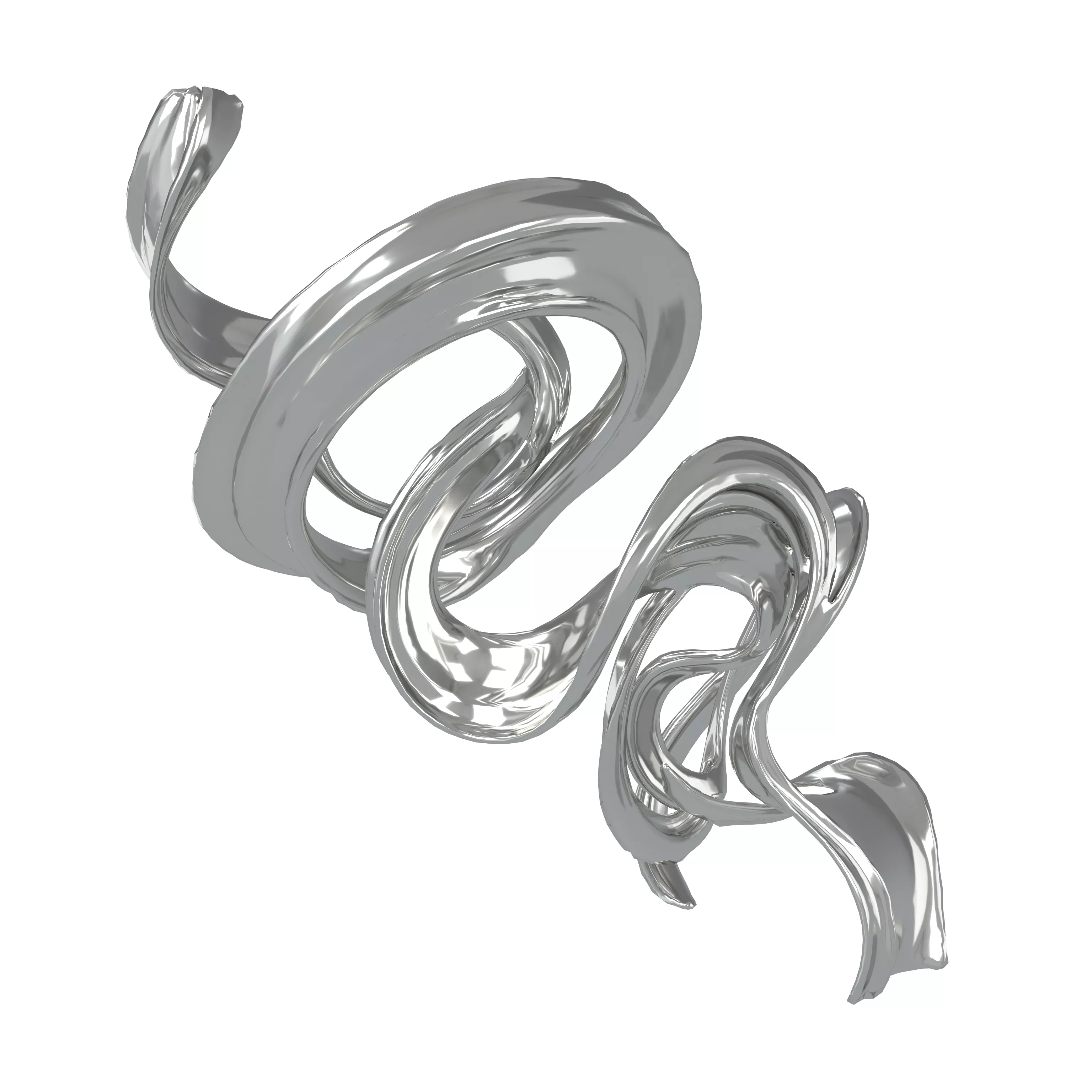 Abstract Flowing Wave Shape v2 002 Low-poly 3D model