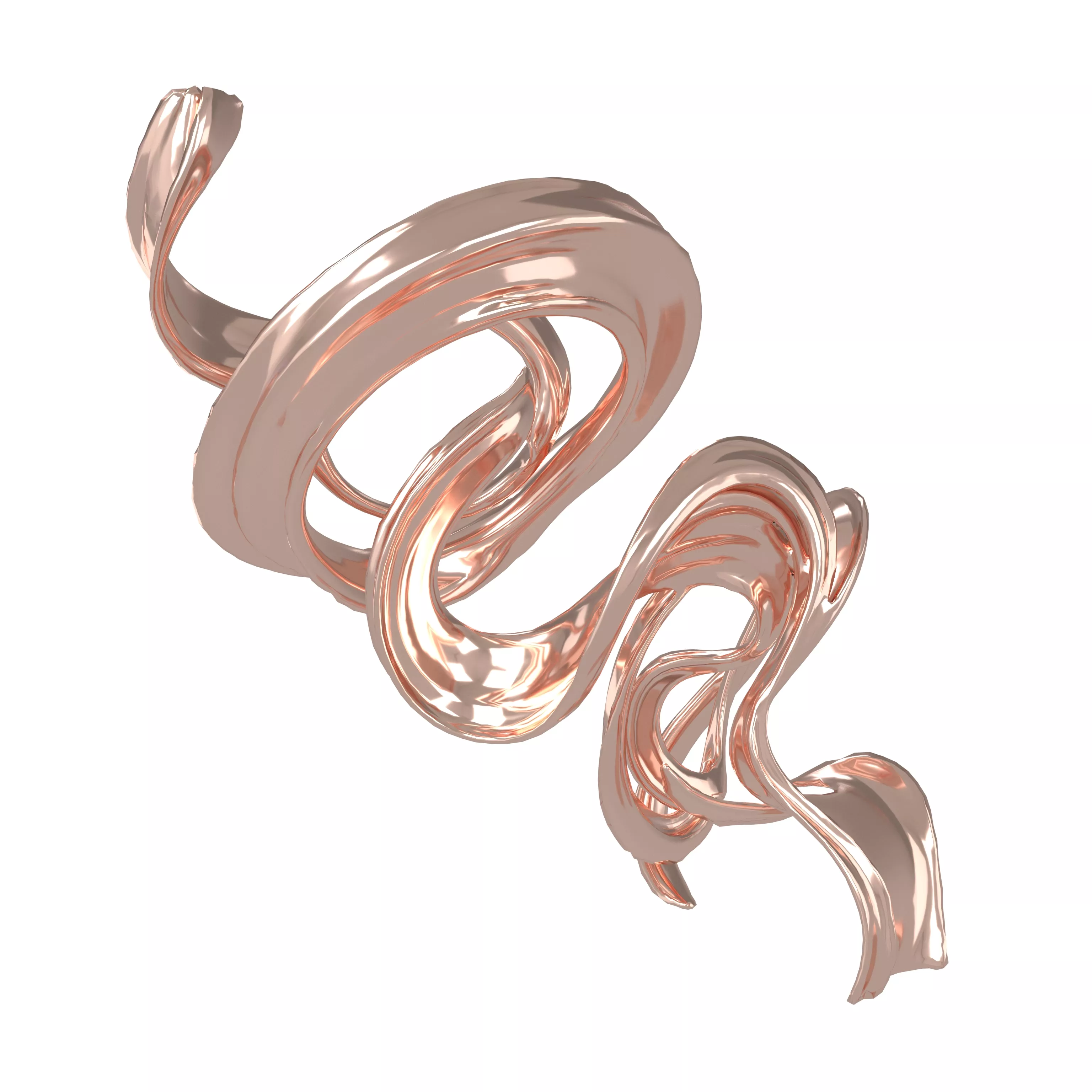 Abstract Flowing Wave Shape v2 003 Low-poly 3D model