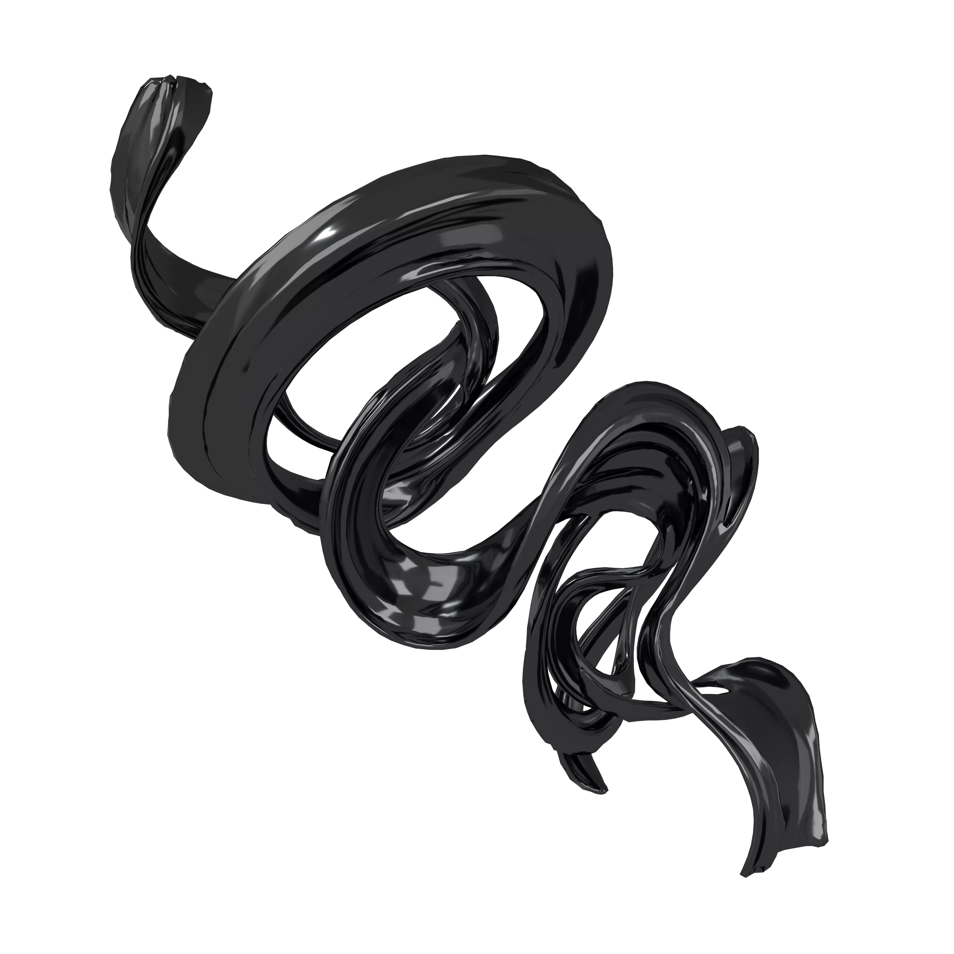Abstract Flowing Wave Shape v2 005 Low-poly 3D model