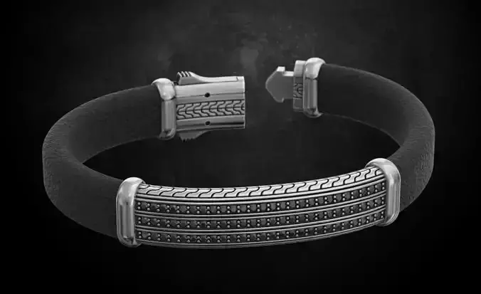 Stylish mens bracelet with a lock under the skin 142 3D print model