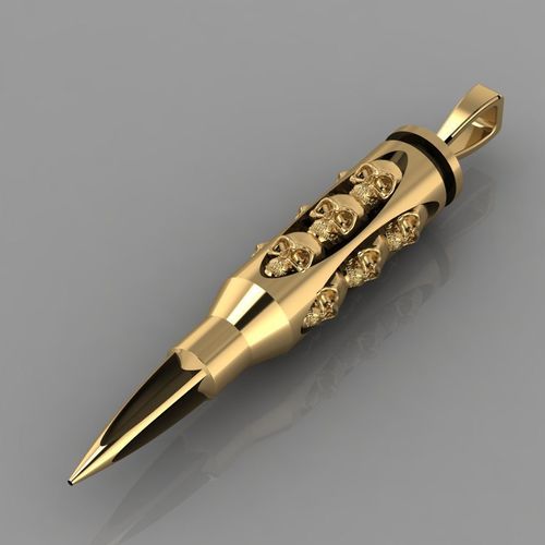 Golden bullet pendant 3D print model