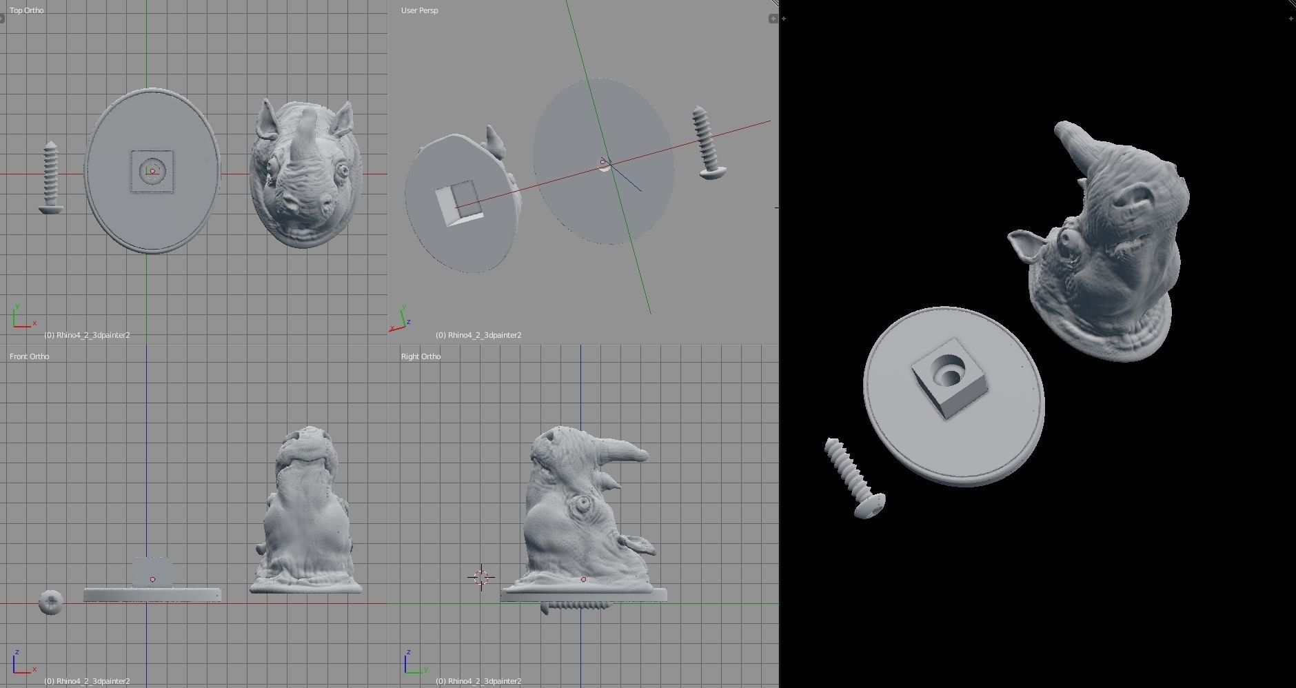 Rhinoceros HOOK 3D print model_9