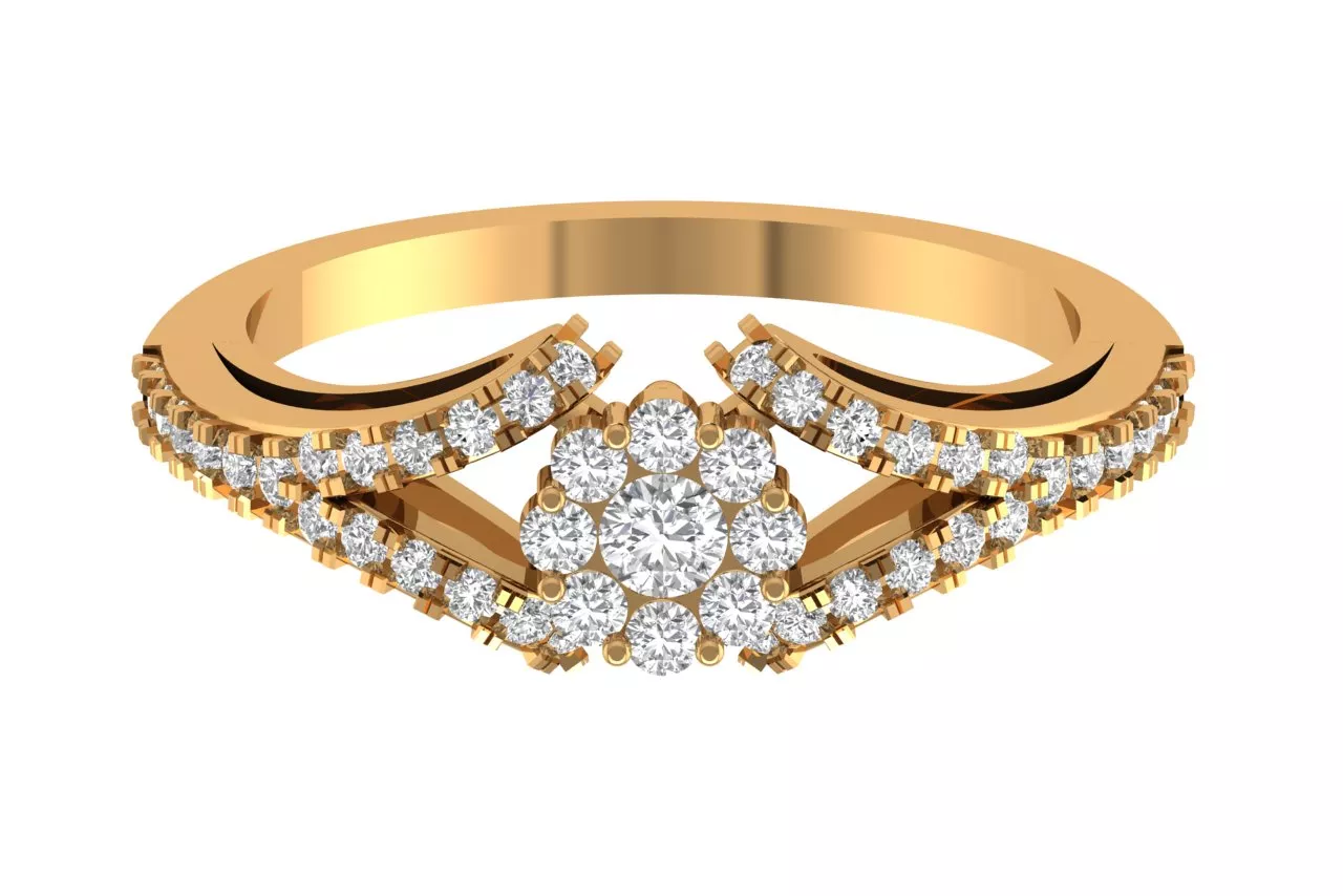 Round Collet Solitaire Ring 3D print model