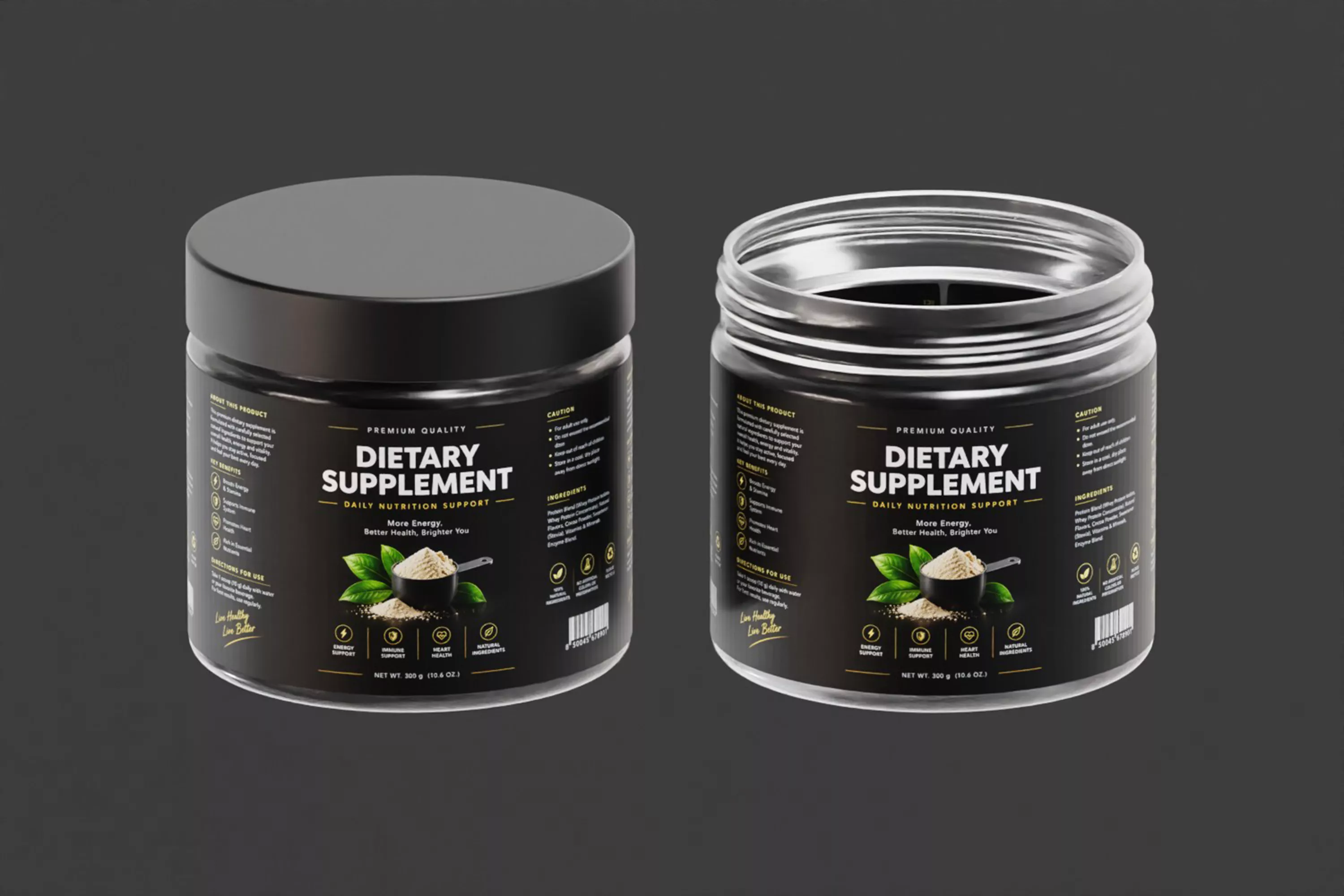 Dietary Supplement Jar Low-poly 3D model