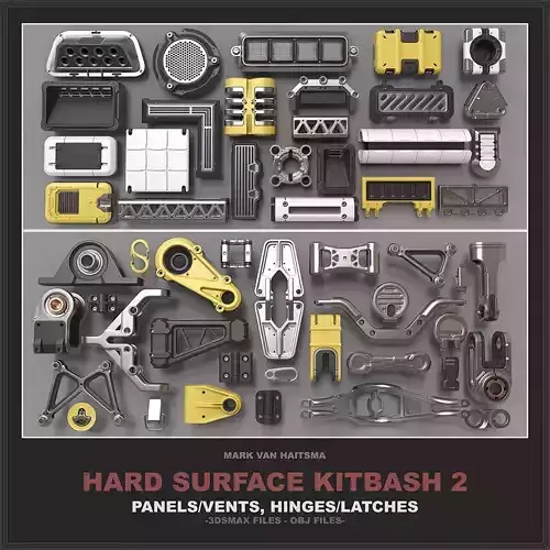 Hard Surface Kitbash Library - 2 3D model