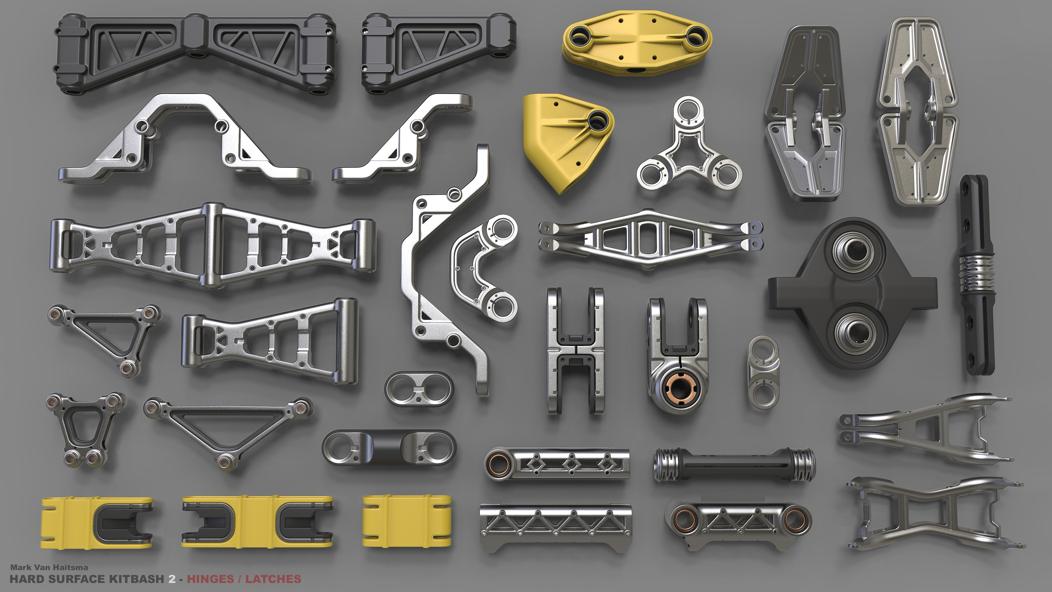 Hard Surface Kitbash Library - 1 and 2 3D model_1