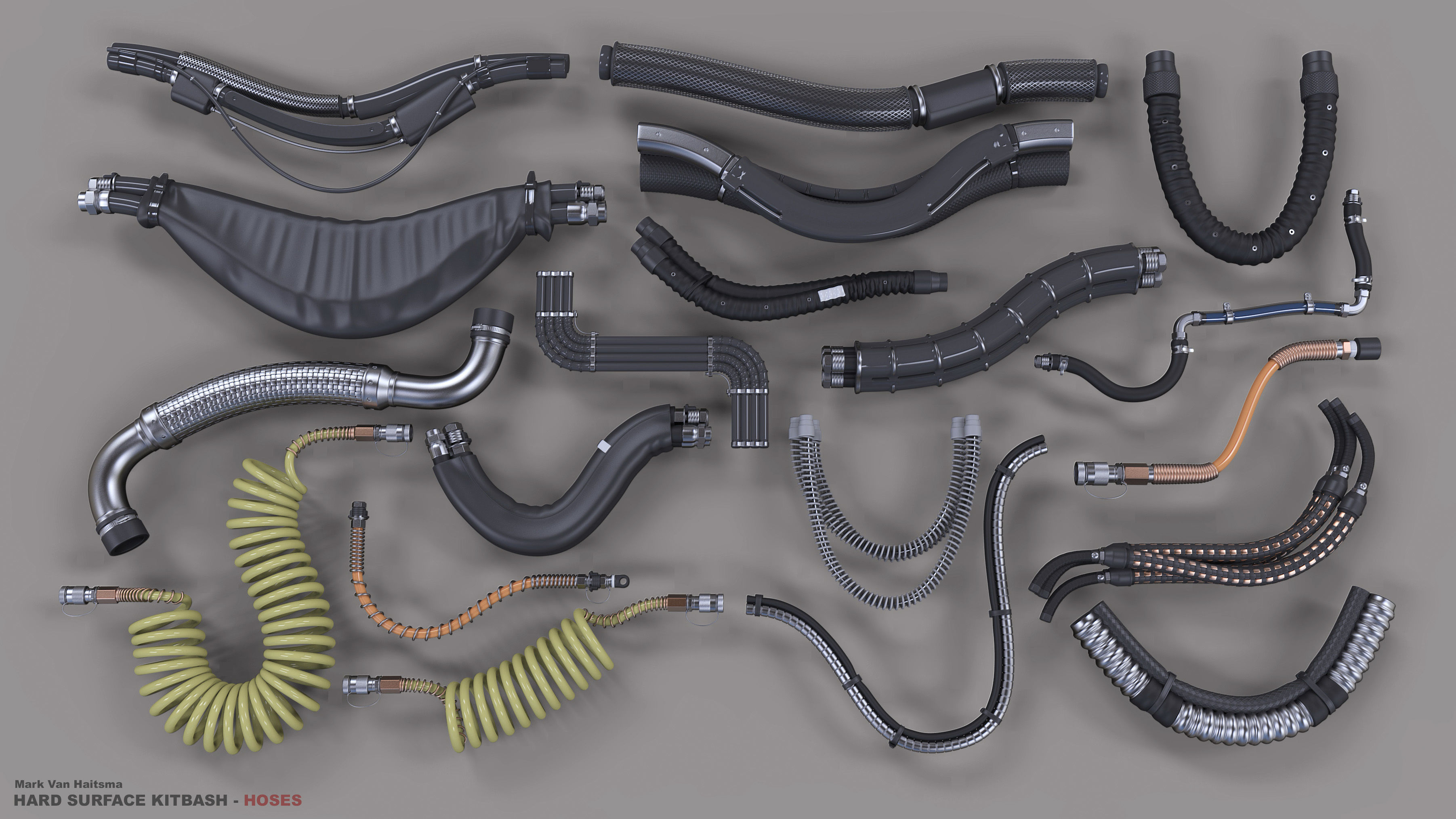 Hard Surface Kitbash Library - 1 and 2 3D model_22